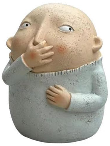 Scultura Ragazzo che tiene il naso Strano 5, 9x4, 7x4, 7 pollici Statua di maggiordomo della toilette Ornamento in resina Targhe divertenti per il bagno per la decorazione della mensola del WC del b.