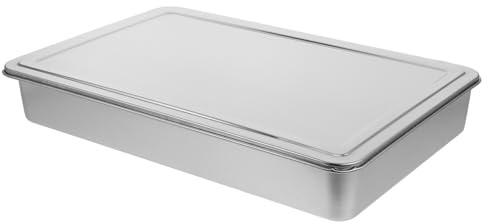 Alipis Plaque de Cuisson Acier Inoxydable avec Couvercle Hermétique Moule Rectangulaire pour Four pour Pâtisseries Brownies et Casseroles Résistant et Facile à Nettoyer Usage Cuisine