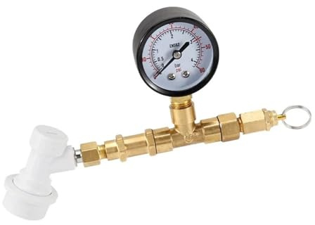 UNTERING Manomètre de fût de bière facile à installer avec construction en métal résistant à la corrosion pour brasseur, accessoires de brassage, jauge de pression pour fûts de bière