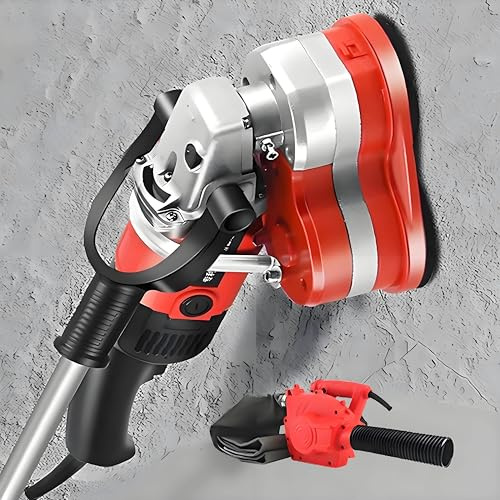 Levigatrice Per Pavimenti In Cemento, Levigatrice Portatile Per Pareti E Pavimenti A Tre Teste, Asta Telescopica 113-168CM, Funzionamento A 90° Senza Punti Morti Machine+VacuumCleaner