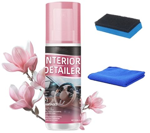 Generico Pulitore per Interni d'Auto - Smacchiatore da 100ml - Spray Dettagliante per Sedili in Pelle di Auto,per SUV Berlina Camper Furgoni Cruscotti i Sedili Metallo Rimozione di Sporco e Unto