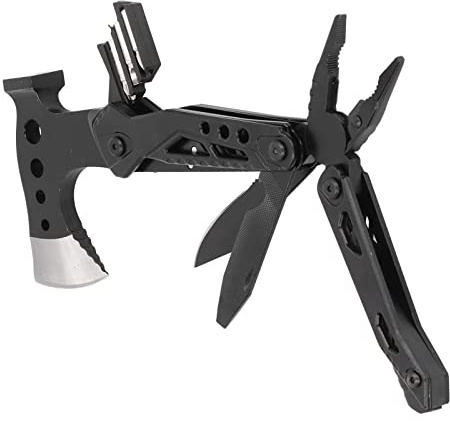 Fafeicy Ascia Portatile Martello Multiutensile Ascia da Campeggio Pieghevole con Pinze Coltello Cacciavite Cavatappi per Sopravvivenza All'aperto Escursionismo Pesca Caccia Fai da Te