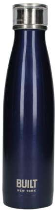 Built Perfect Seal Double-Walled Insulated Stainless Steel Water Bottle, 480 ml, Midnight Blue