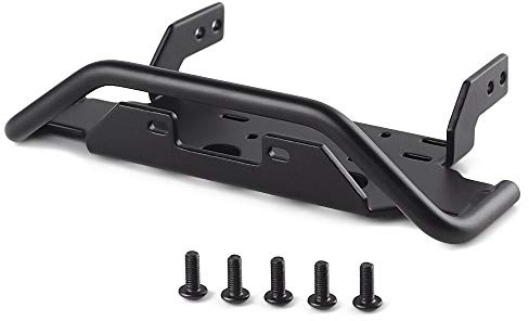 INJORA RC Front Bumper Metal Front Bumper with Winch Base for 1:10 RC Crawler Traxxas TRX4 G500 4X4 TRX6 6X6 (Black)