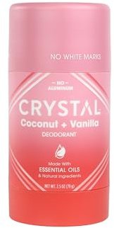 Deodorant, Coconut + Vanilla, 2.5 oz (70 g), CRYSTAL