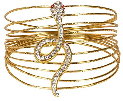Boland 64426 – armkedja Noble of the Nile, armsmycke med orm, gyllene armband, egypterin, cleopatra, modesmycke, karneval, temafest