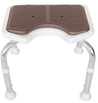 MRDAER Badesitze Badhocker Braun Wasserdicht Sicherheit Komfort Stabil Langlebiger Badesessel Ältere/Behinderte/Schwangere Höhenverstellbarer Edelstahl Badhocker Anti-Rutsch-Stuhl max. 100 kg