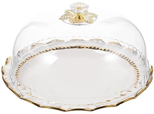 Zerodeko Alzata Decorativa Per Torte In Porcellana Bianca Alzatina Per Cupcake Con Coperchio A Cupola In Espositore Da Dessert Per Feste Piatto Da Portata Piatto Di Frutta Con