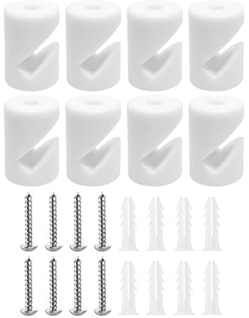 smartect Wand- und Deckenpins für Textilkabel [8 Stück, Weiß] Deckenbefestigung mit Schrauben und Dübeln, Affenschaukel Aufputz-Kabelhalter für eigenes DIY Projekt