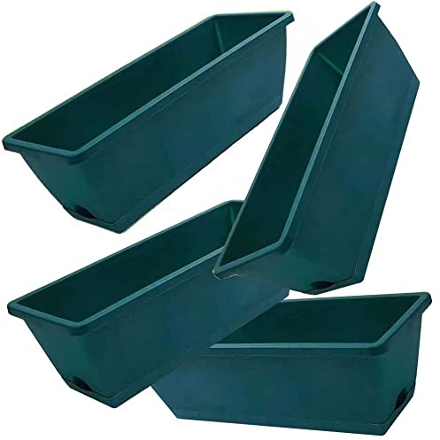 Vaso Per Piante Da Interno Grande,Fioriere Rettangolari In Plastica Balcone,Vasi Da Fiori Per Esterno, Fioriera Da Balcone Per Ringhiera,Resistenti E Versatili Per Fiori E Ortaggi ( Color : Verde scur