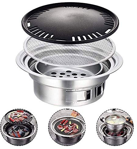 AKAZI Grillregal Barbecue Grill BBQ Holzkohlegrill Grill Tragbarer Holzkohlegrill Schreibtisch Tischplatte Outdoor Edelstahl BBQ Für Picknick Garten Terrasse Camping Reisen