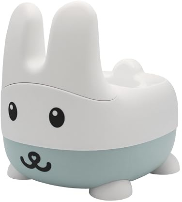 Bunny Training Potty with Back Rest, Removable Bowl & Lid (Green)