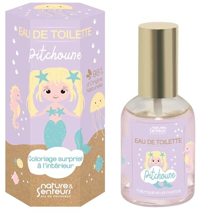 NATURE & SENTEURS - Eau de Toilette Pitchoune 50ml - Effet Pailleté - Parfum Cerise pour Petites Filles 4-8 Ans - Fabriquée en France