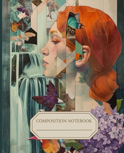 Composition Notebook College Ruled: Romantic Vintage Collage Girl By The Waterfall | Aesthetic Writing Journal for School, College, Work (The Romantic Vintage Collage With Beautiful Girl)
