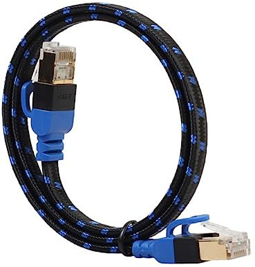 Veemoon 10g Cavo Ethernet Piatto da Metri con Schermatura Doppia Connettori in Oro Cavo di Rete in Fibra per Router Nas e Dispositivi Lan