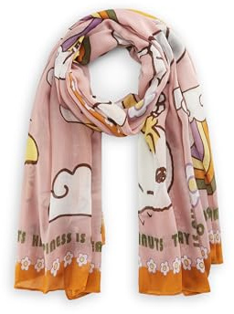 CODELLO Damen Peanuts™ Schal aus recyceltem Polyester mit Snoopy & Woodstock Print