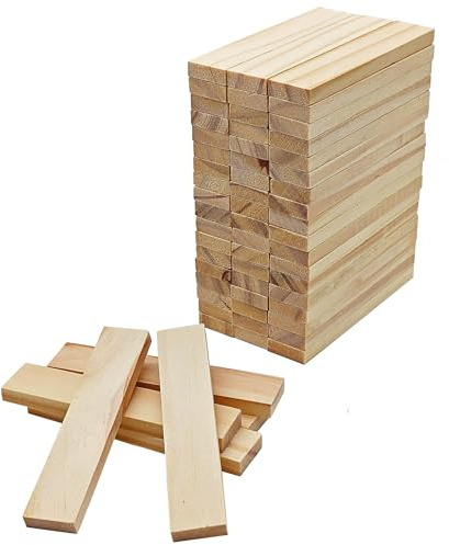 HAOBIN 50er Holzleiste 100x20x7 mm Bastelholz Klötzchen Holzstäbchen | Bastelklötzchen und Hölzchen und holzklötze aus Holz, für Heimwerkerprojekte und Deko und Bau und Vertäfelung basteln