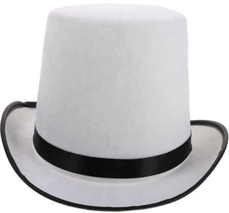 LIFKOME Zylinderhut Für Herren Party Zaubererhut Weißer Bowler Verkleidungszubehör