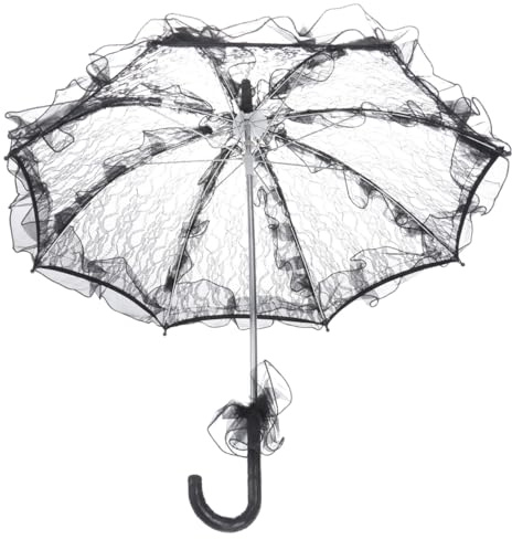 Ombrelle Mariée Dentelle Noire, Parasol Vintage Élégant pour Mariage