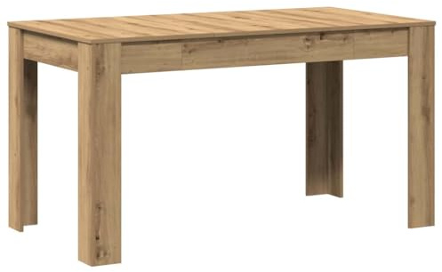 vidaXL Eettafel 140x74,5x76 cm bewerkt hout artisanaal eikenkleurig
