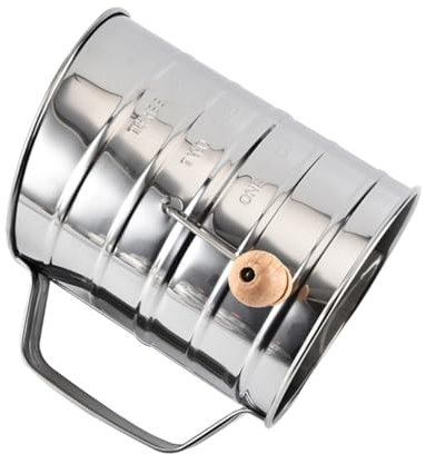 DECHOUS Hand Crank Flour Sifter Stainless Steel Cup Design for Kitchen Supply Use As Sugar Powder Sifter for Bread Baking Accessories Flour Shaker Baking Tasks