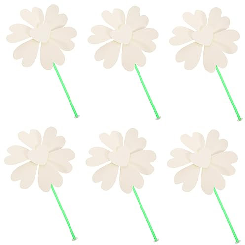 ibasenice 6stücke Blank Papierwindrad Unbemalt Windrad DIY Malen Zeichnen Windrad Für Junge Mädchen Leeres Für Outdoor Spielzeug Und Kindergartendekorationen
