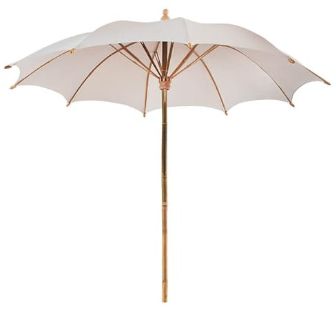 Parasol De Jardin Rond pour Extérieur, Parasol De Patio en Bambou Fait À Main Protection UV pour Balcon, Pelouse Et Camping