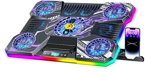 ChillCore Almohadilla de refrigeración RGB para laptop, almohadilla de refrigeración para portátil 9 ventiladores