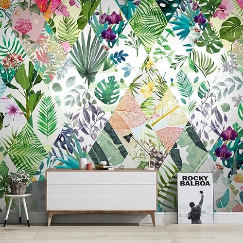FYRHLH Papel Pintado Hojas de colores Pared 3D Papel Tapiz Fotomurales 3D Papel Pintado Póster Gigante de Pared Personalizado 3D Para Salón o Dormitorio 400cm×280cm (ancho x alto)