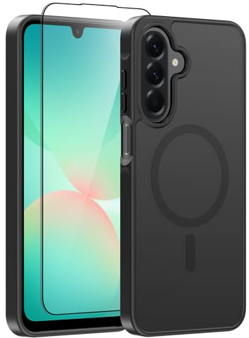Lyhsgao for Samsung A15 Phone Case: with Magnetic Full Camera Protection Military Grade Shockproof Cover Slim Thin Translucent Matte for Samsung Galaxy A15 5G/4G Phone Case Black