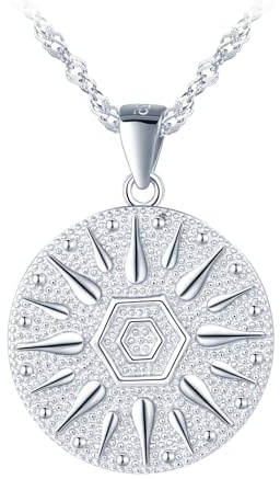 Yumilok 925 Sterling silber Damen Halskette Kreis Anhänger Sonne Mond Münze Silber Kette Choker Set für Frauen Damen Mädchen