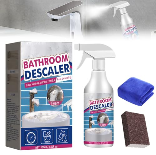 Fleckenentferner für Hartnäckige Flecken, 2025 Multifunktional Duschkabinenreiniger, Kalkentferner Dusche Stark, Badreiniger Extra Stark Putzmittel für Glas Kanalisation Toiletten (1)