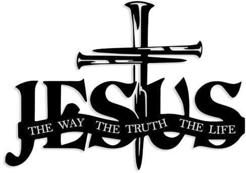 EDCIJB Jesus Cross Metal Wall Decor Christian Wall Art for Home Religious Cross Decoration Living Room Bedroom Prayer Room The Way The Truth The Life Christ Inspired Christian Gift for Family Friends