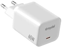 65W USB-C-laddare, USB-C Fast Charger PD 3.0 och 4.0 GaN, kompatibel med iPhone, iPad, Samsung Galaxy (65W vit)