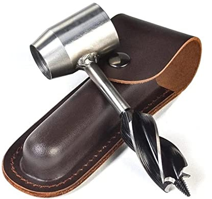 Clé Hélicoïdale Manuelle Bushcraft 38 mm Tarière À Bois Eye Perceuse À Main Équipement de Survie pour Camping Outil de Survie en Plein Air Outil Multifonction pour Le Travail du Bois Scie Cloc