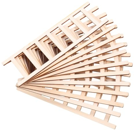LALAFINA 12pcs Wooden Mini Ladder Staircase Accessories for Miniature Dollhouse Fairy Garden Craft Decor Tiny Step Ladder for Home Arrangement
