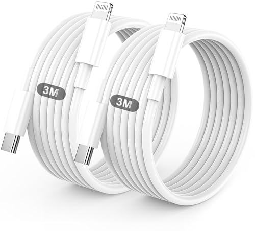 BSTOEM Cable iPhone USB C, Cable USB C vers Lightning 3M+3M MFi Certifié | Câble iPhone USBC Chargeur Rapide Fil pour Apple iPhone 14 13 12 11/Pro Max/Pro/Plus/XS/XR/X/8/7/SE, pour iPad- Blanc