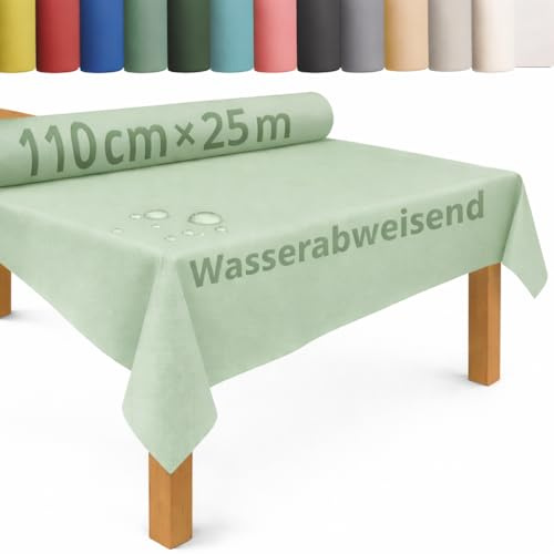 DecoHomeTextil Tischdecke Vliesstoff Rolle 1.1 x 25 m Salbei