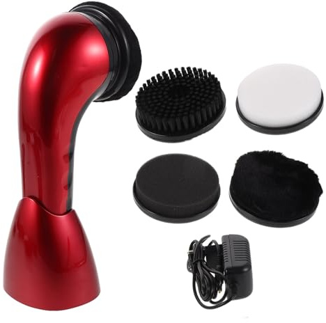 INOOMP Set Spazzola Elettrica per Scarpe con Testine Sostituibili | Doppia Alimentazione, Materiale Spugna Plastica, per Sneakers e Stivali in Viaggio o Ufficio