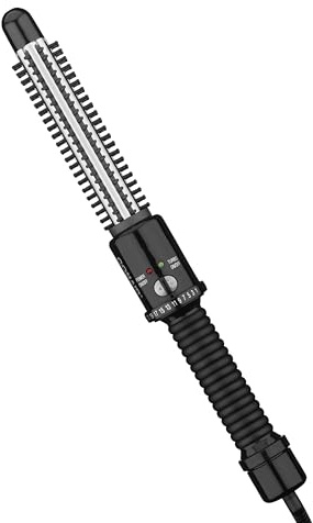Conair Instant Heat Curling Iron Brush, 3/4-Inch Barrel Curling Brush for Short Hair, 30-Second Heat-Up with 25 Heat Settings for All Hair Types, Black