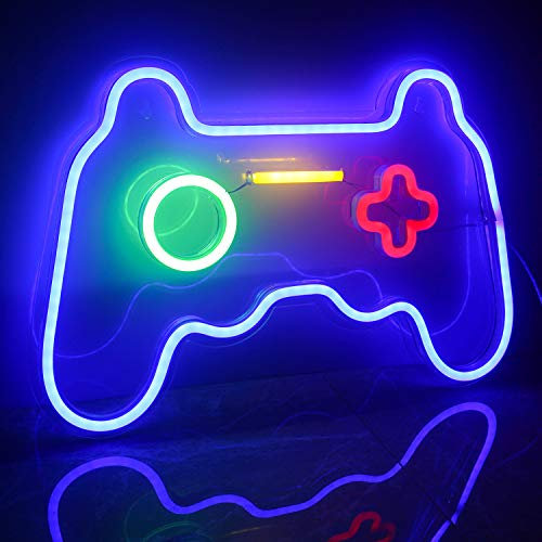 ineonlife Game Neon Sign for Gaming Wall Decoration,Blue Gaming LED Neon Light Sign, Gamer LED Sign Dimmable for Playroom,Game Room,PlayStation,Play Area,Gamer Gift for Kids and Boys