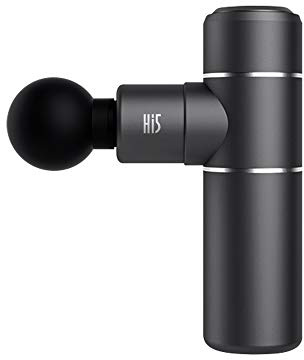 Hi5 Bruning Mini Vibrationsmassagegerät Tief-Gewebe Massagepistole Massage Gun für Abnehmen nach Sport Nacken Schulter Rücken Entspannen Ruhiger Betrieb 4 Massageköpfe-Schwarz