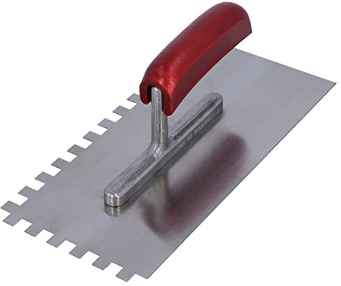 HELPMATE - gezahnte Glättekelle 10x10 mm - Profi Zahnspachtel hergestellt in Deutschland - 230 x 130 mm Zahnkelle zum Auftragen von Spachtelmasse und Fliesenkleber