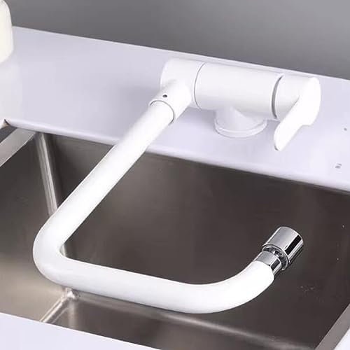 Vorfenster Küchenarmatur Klappbar Mischbatterie Küche Edelstahl Drehbar Küchenarmatur-Weiss