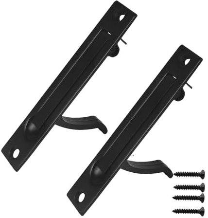 betensh Manija de Puerta Corrediza 4 Negro Tirador empotrado de puerta corredera Granero Tirador Puerta Corredera Manija de Puerta de Granero,Paquete de 2