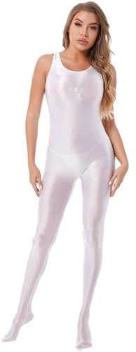 ranrann Sexig body för kvinnor bodystocking öppen bodysuit smal passform jumpsuit S/XL, Typ C vit, XL