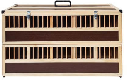 Kleintier-Transportbox aus Holz - 10 Abteilungen - je mit verschließbarem Innendeckel