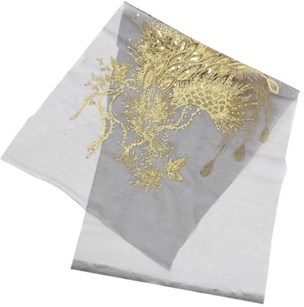 NUOBESTY Mesh-Stickerei Phönix Patch-Applikation Spitzenflicken T-Shirt-Patch Gaze Flicken zum Nähen Mesh-Spitzenaufnäher einzigartig Applikationen Netz Zubehör Braut schmücken Pailletten