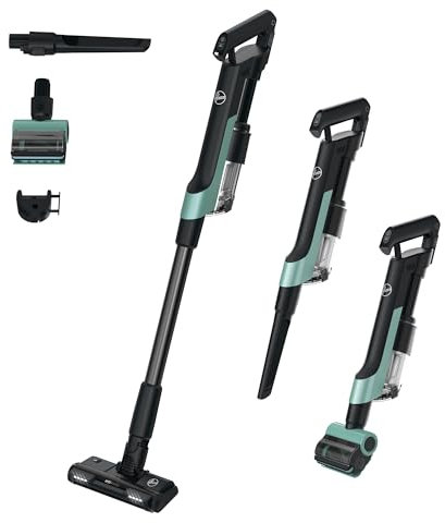 HOOVER HF2 Aspirapolvere senza fili Ultraleggero, POWERTIME 500, compattazione polvere per aumentare la potenza, spazzola per pavimenti duri Anti Groviglio, luci LED, Mini Turbo spazzola [HF201P]