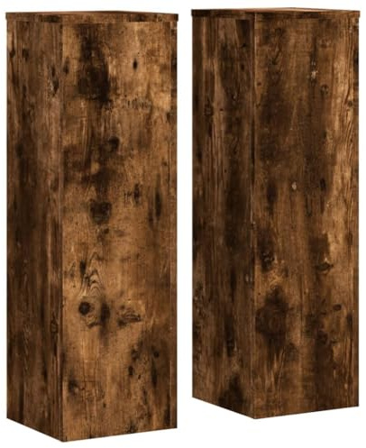 vidaXL Pflanzenständer 2 Stk. Räuchereiche 25x25x80 cm Holzwerkstoff